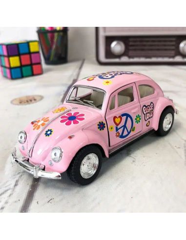 Voiture Maquette Echelle 1/32 en Métal à Friction VW Beetle 1967 - 4 Couleurs Disponibles 