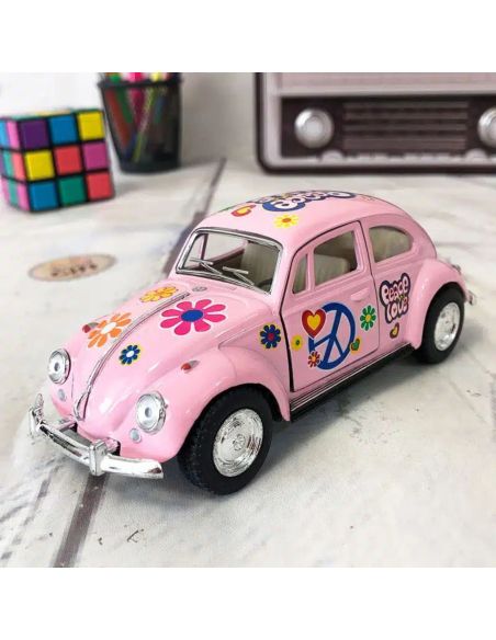 Voiture Maquette Echelle 1/32 en Métal à Friction VW Beetle 1967 - 4 Couleurs Disponibles 