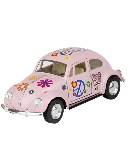 Voiture Maquette Echelle 1/32 en Métal à Friction VW Beetle 1967 - 4 Couleurs Disponibles 