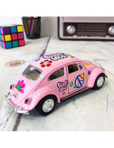 Voiture Maquette Echelle 1/32 en Métal à Friction VW Beetle 1967 - 4 Couleurs Disponibles 