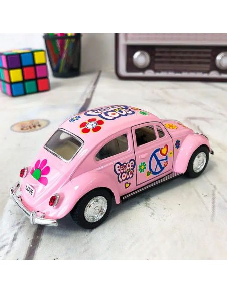 Voiture Maquette Echelle 1/32 en Métal à Friction VW Beetle 1967 - 4 Couleurs Disponibles 