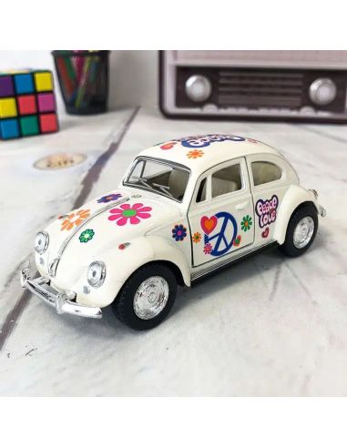 Voiture Maquette Echelle 1/32 en Métal à Friction VW Beetle 1967 - 4 Couleurs Disponibles 