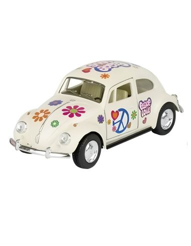 Voiture Maquette Echelle 1/32 en Métal à Friction VW Beetle 1967 - 4 Couleurs Disponibles 