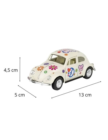 Voiture Maquette Echelle 1/32 en Métal à Friction VW Beetle 1967 - 4 Couleurs Disponibles 