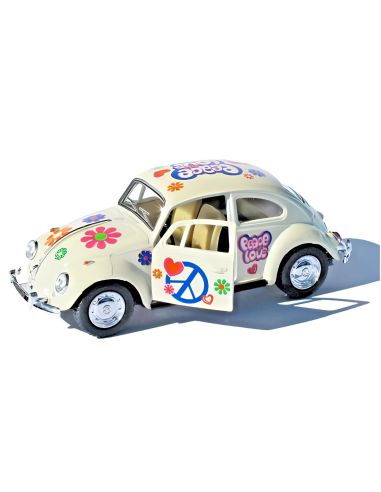 Voiture Maquette Echelle 1/32 en Métal à Friction VW Beetle 1967 - 4 Couleurs Disponibles 
