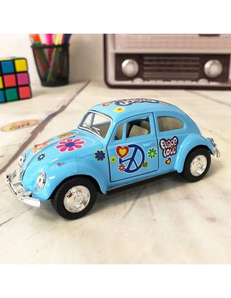 Voiture Maquette Echelle 1/32 en Métal à Friction VW Beetle 1967 - 4 Couleurs Disponibles 