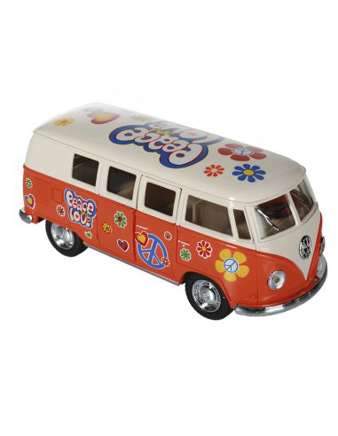Voiture Maquette Echelle 1/32 en Métal à Friction VW T1 Bus 1962 - 4 Couleurs Disponibles