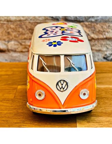 Voiture Maquette Echelle 1/32 en Métal à Friction VW T1 Bus 1962 - 4 Couleurs Disponibles