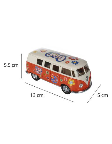 Voiture Maquette Echelle 1/32 en Métal à Friction VW T1 Bus 1962 - 4 Couleurs Disponibles