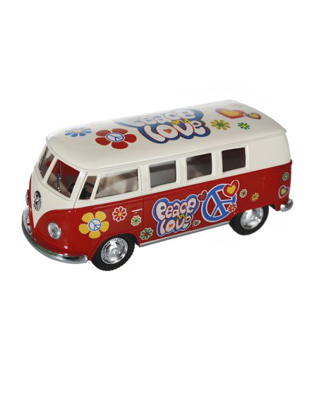 Voiture Maquette Echelle 1/32 en Métal à Friction VW T1 Bus 1962 - 4 Couleurs Disponibles