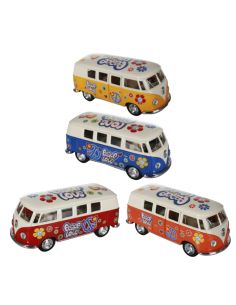 Voiture Maquette Echelle 1/32 en Métal à Friction VW T1 Bus 1962 - 4 Couleurs Disponibles