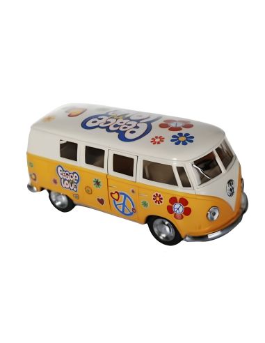 Voiture Maquette Echelle 1/32 en Métal à Friction VW T1 Bus 1962 - 4 Couleurs Disponibles