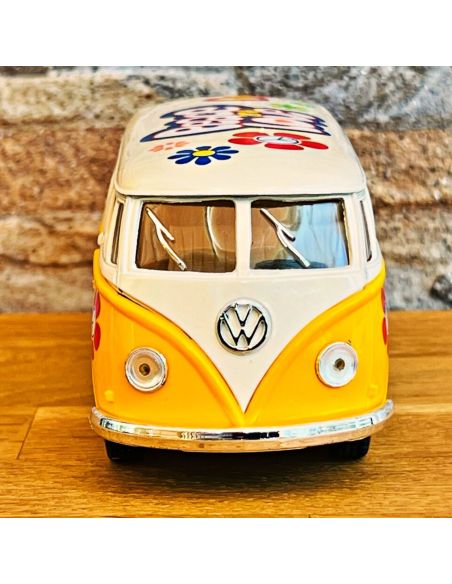 Voiture Maquette Echelle 1/32 en Métal à Friction VW T1 Bus 1962 - 4 Couleurs Disponibles