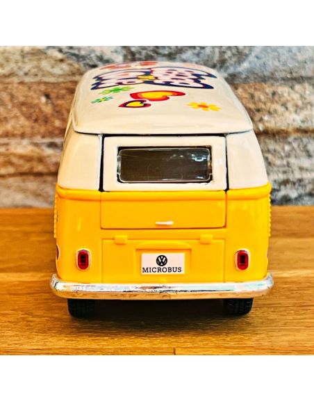 Voiture Maquette Echelle 1/32 en Métal à Friction VW T1 Bus 1962 - 4 Couleurs Disponibles
