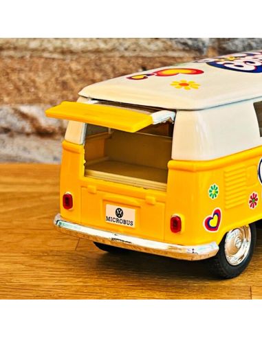 Voiture Maquette Echelle 1/32 en Métal à Friction VW T1 Bus 1962 - 4 Couleurs Disponibles