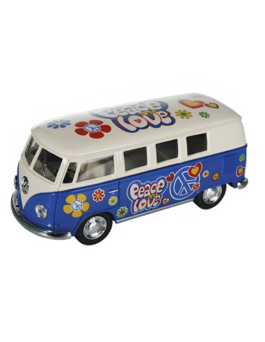 Voiture Maquette Echelle 1/32 en Métal à Friction VW T1 Bus 1962 - 4 Couleurs Disponibles