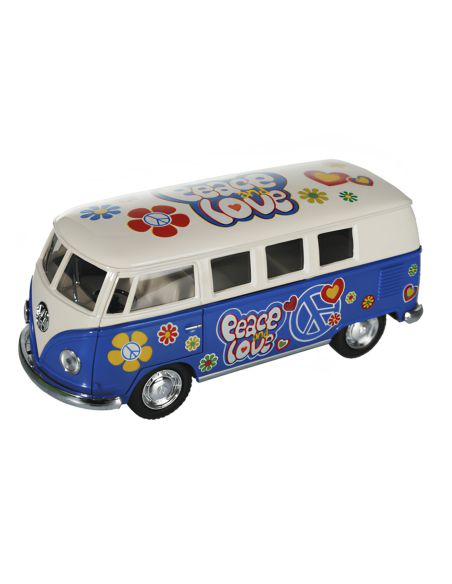 Voiture Maquette Echelle 1/32 en Métal à Friction VW T1 Bus 1962 - 4 Couleurs Disponibles
