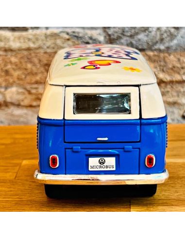 Voiture Maquette Echelle 1/32 en Métal à Friction VW T1 Bus 1962 - 4 Couleurs Disponibles