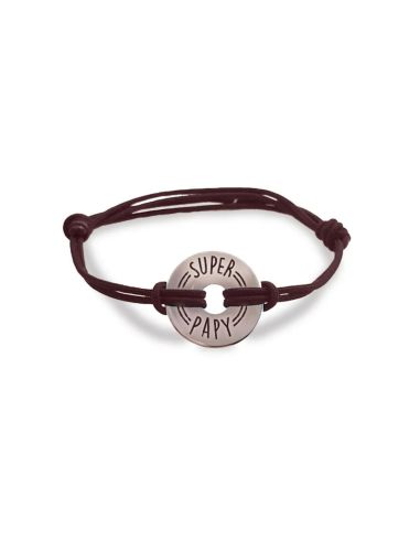  Bracelet Homme "Super Papy" - Taille Unique