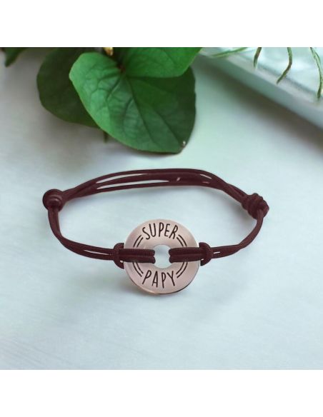  Bracelet Homme "Super Papy" - Taille Unique
