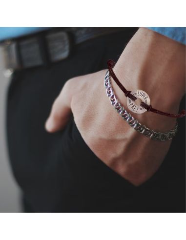  Bracelet Homme "Super Papy" - Taille Unique