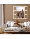 Fenêtre Décorative en Trompe Vue sur New York - 56,2 x 2 x 78,5 cm