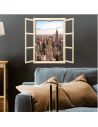Fenêtre Décorative en Trompe Vue sur New York - 56,2 x 2 x 78,5 cm