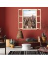 Fenêtre Décorative en Trompe Vue sur New York - 56,2 x 2 x 78,5 cm