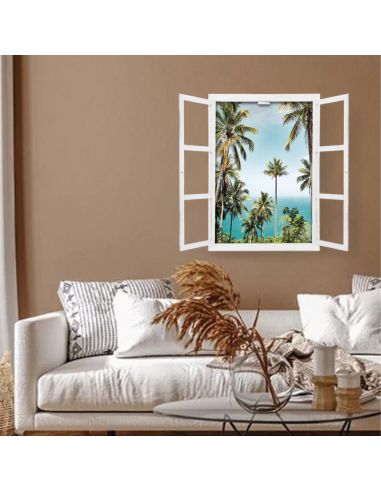 FENETRE TABLEAU PALMIERS/COCOTIERS