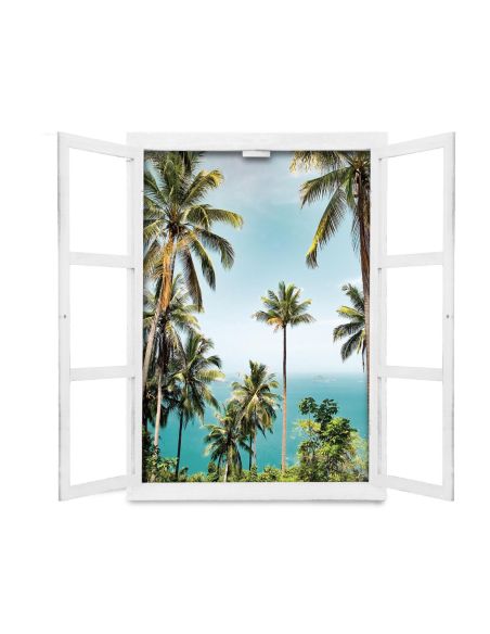 FENETRE TABLEAU PALMIERS/COCOTIERS