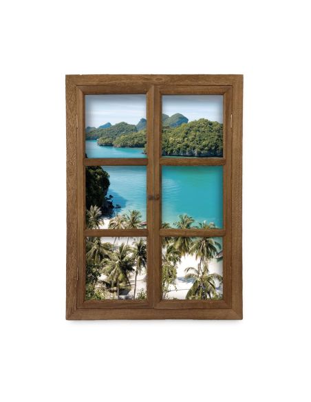 Fenêtre Décorative en Trompe l'œil Vue Plage de Thaïlande  - 56,2 x 2 x 78,5 cm