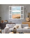 Fenêtre Décorative en Trompe l'œil Vue Plage