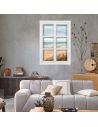 Fenêtre Décorative en Trompe l'œil Vue Plage