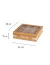 CAISSE 9 COMPRATIMENTS MDF-CRISTAL 24 X 24 X 7 CM