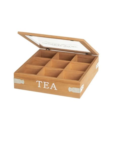 CAISSE 9 COMPRATIMENTS MDF-CRISTAL 24 X 24 X 7 CM