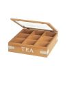 CAISSE 9 COMPRATIMENTS MDF-CRISTAL 24 X 24 X 7 CM