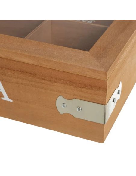 CAISSE 9 COMPRATIMENTS MDF-CRISTAL 24 X 24 X 7 CM