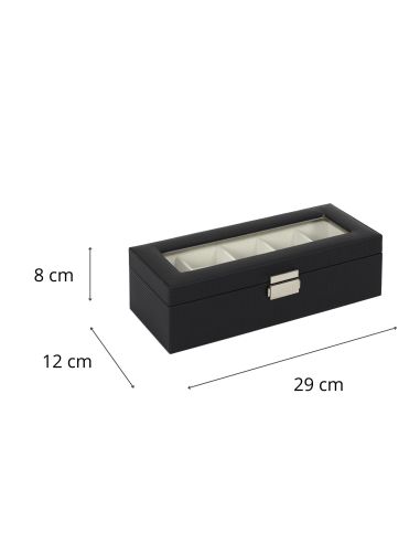 Boîte à Bijoux Pour 5 Montres - Dimensions : 29 x 12 x 8 cm