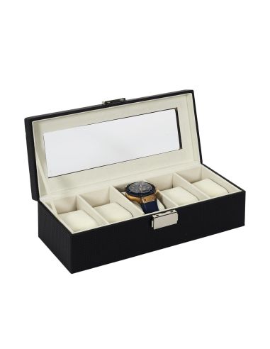Boîte à Bijoux Pour 5 Montres - Dimensions : 29 x 12 x 8 cm