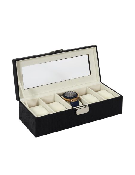 Boîte à Bijoux Pour 5 Montres - Dimensions : 29 x 12 x 8 cm