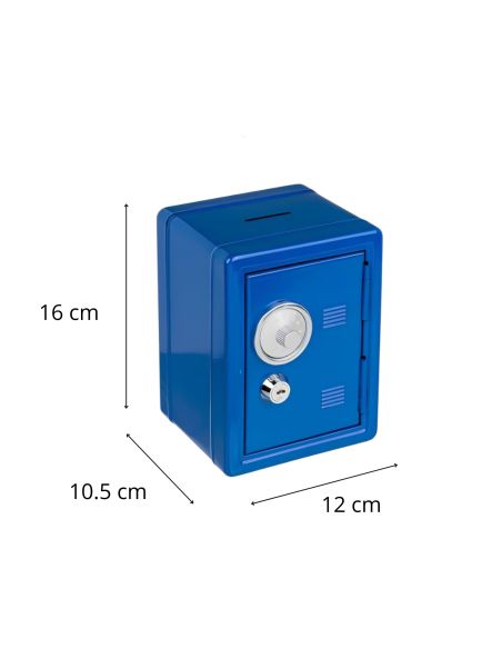 Tirelire Métallique Coffre-Fort avec Serrure à Combinaison et clé (4 coloris) - Dimensions : 12 x 10,5 x 16 cm