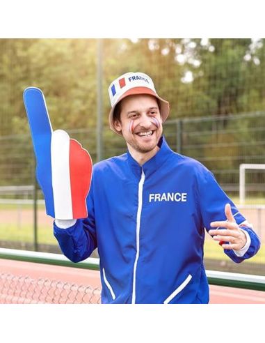 Chapeau Bob Bleu , Blanc, Rouge France - Taille Unique Adulte