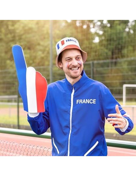 Chapeau Bob Bleu , Blanc, Rouge France - Taille Unique Adulte