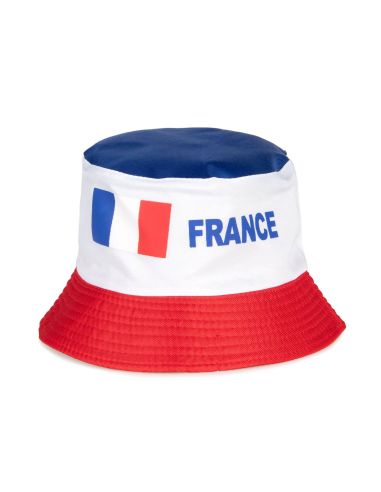 Chapeau Bob Bleu , Blanc, Rouge France - Taille Unique Adulte
