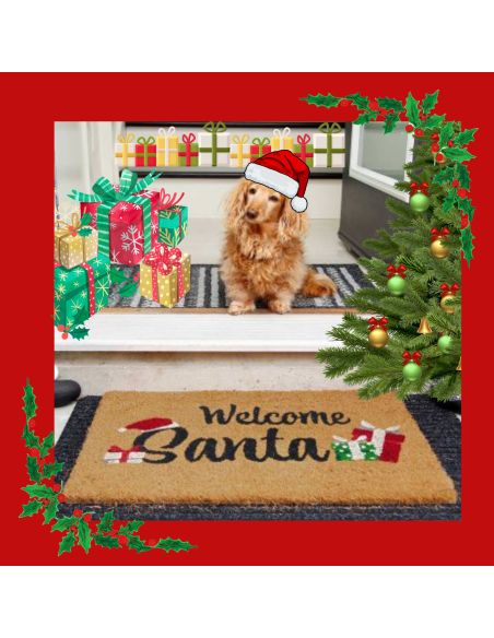 Paillasson "Welcome Santa" - Dimensions : 60 x 40 cm