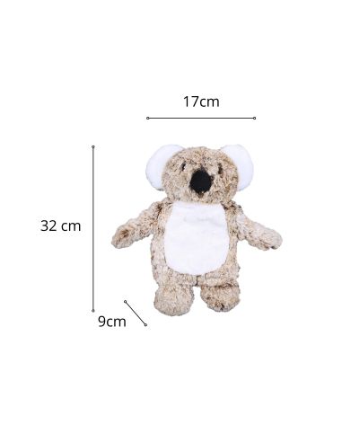 Bouillotte Peluche Koala Micro-Ondable - Dimensions : 17 x 9 x 32 cm