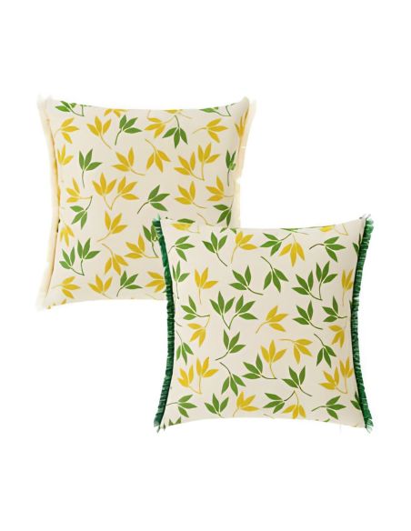 Lot de  2 Coussins Motif Végétal Déhoussable Style 2 - Dimensions : 45 x 45 cm