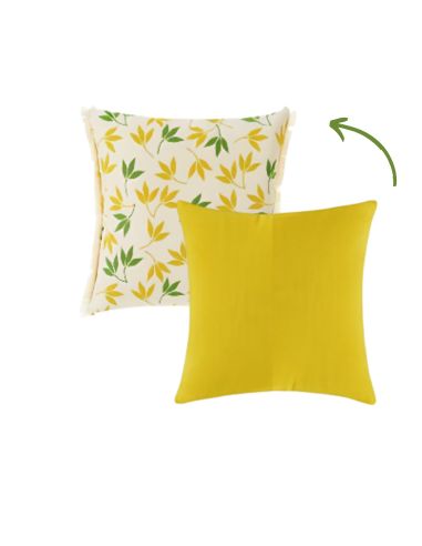 Lot de  2 Coussins Motif Végétal Déhoussable Style 2 - Dimensions : 45 x 45 cm