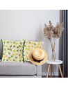 Lot de  2 Coussins Motif Végétal Déhoussable Style 2 - Dimensions : 45 x 45 cm