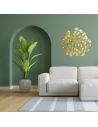 Décoration Murale Fleurs " Ginkgo " en Métal doré/ Dimensions : 48,5 x 48,5 x 0,5 cm